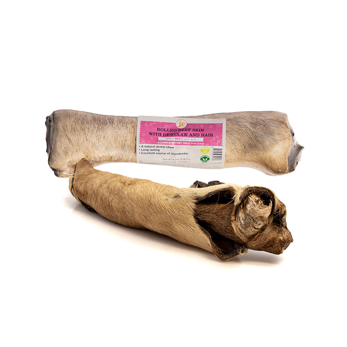 Rolled Beef Skin with Dewclaw & Hair